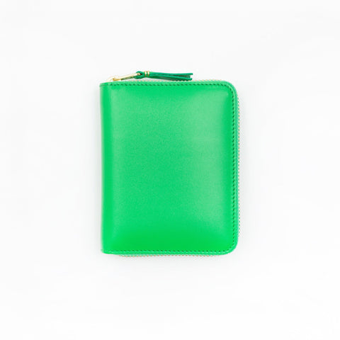 Green wallet on a white background