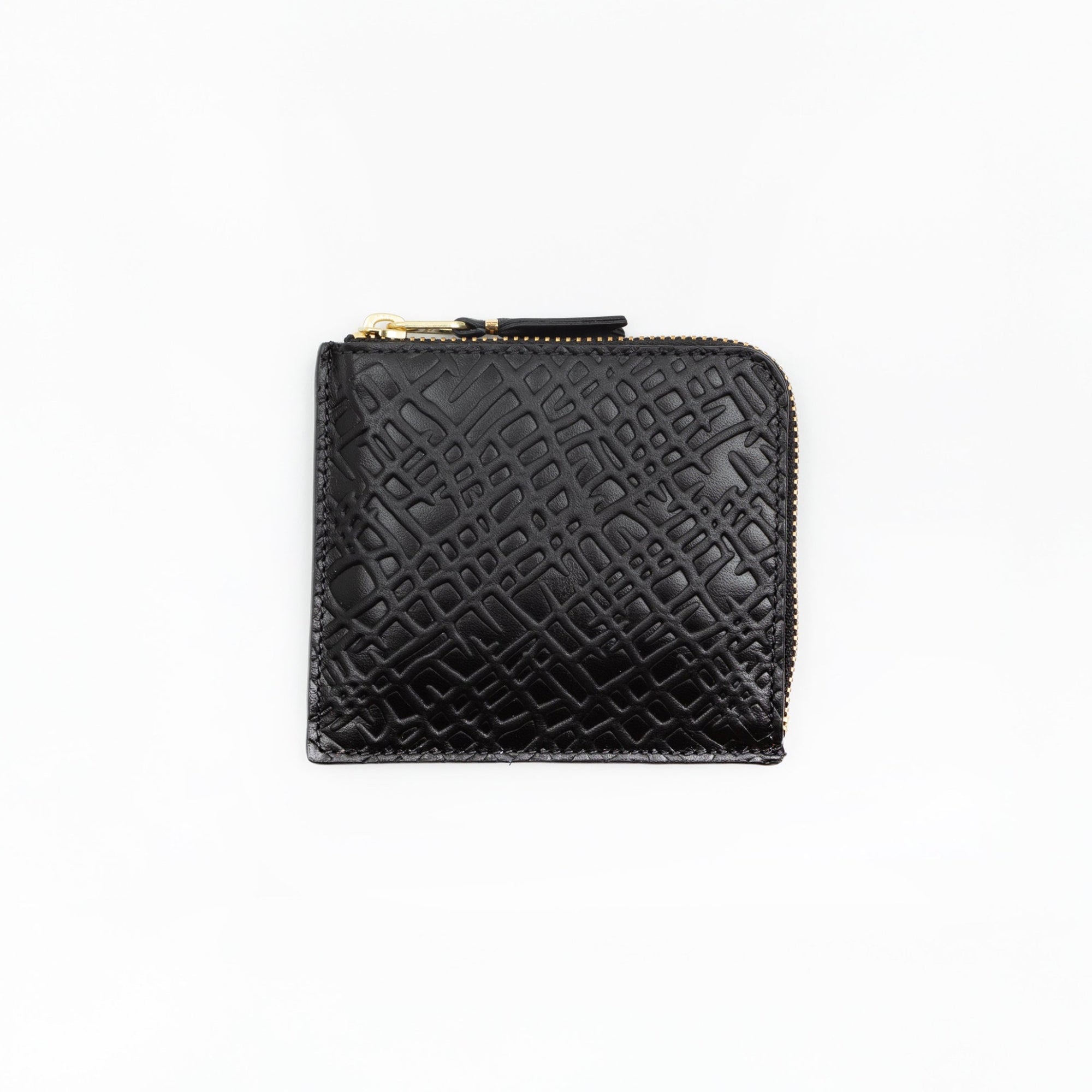 Black textured wallet on a white background