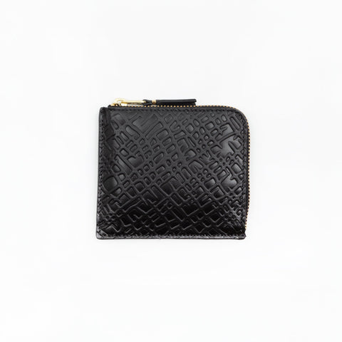 Black textured wallet on a white background