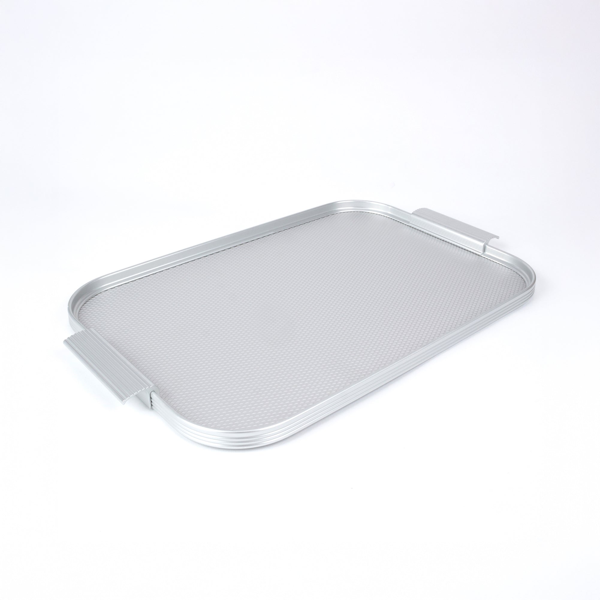 Kaymet Ribbed Tray - 16 x 11 - Silver – Canoe
