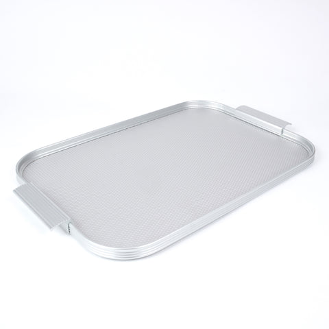 Kaymet Ribbed Tray - 16 x 11 - Silver