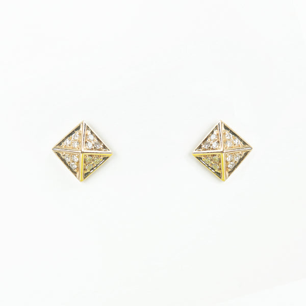 Liven Co. - Pave Diamond Pyramid Earrings