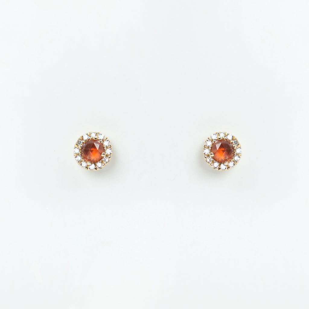 Liven Co. - Rosie 3.0mm Earrings - Garnet & Diamond