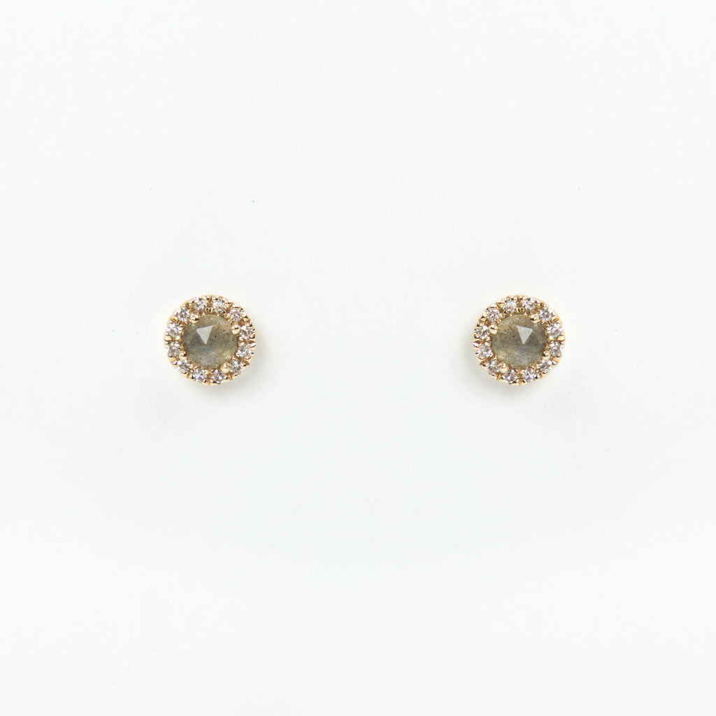 Liven Co. - Rosie 3.0mm Earrings - Labradorite & Diamond