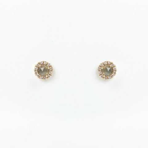 Liven Co. - Rosie 3.0mm Earrings - Labradorite & Diamond