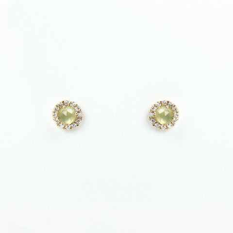 Liven Co. - Rosie 3.0mm Earrings - Peridot & Diamond