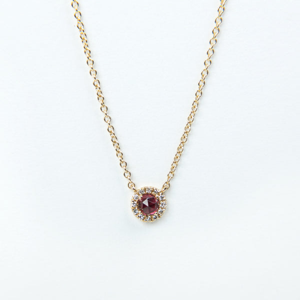 Liven Co. - Rosie 3.0mm Necklace - Garnet & Diamond