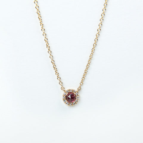 Liven Co. - Rosie 3.0mm Necklace - Garnet & Diamond
