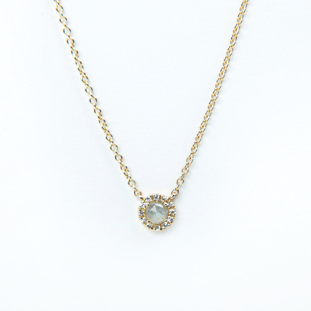Liven Co. - Rosie 3.0mm Necklace - Labradorite & Diamond