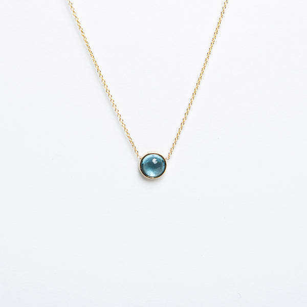 Carrie Hoffman - Round Cab 5.0mm Necklace - Blue Topaz