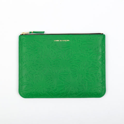 Comme des Garcons Wallets - Forest Pattern - SA5100 Large Pouch Green