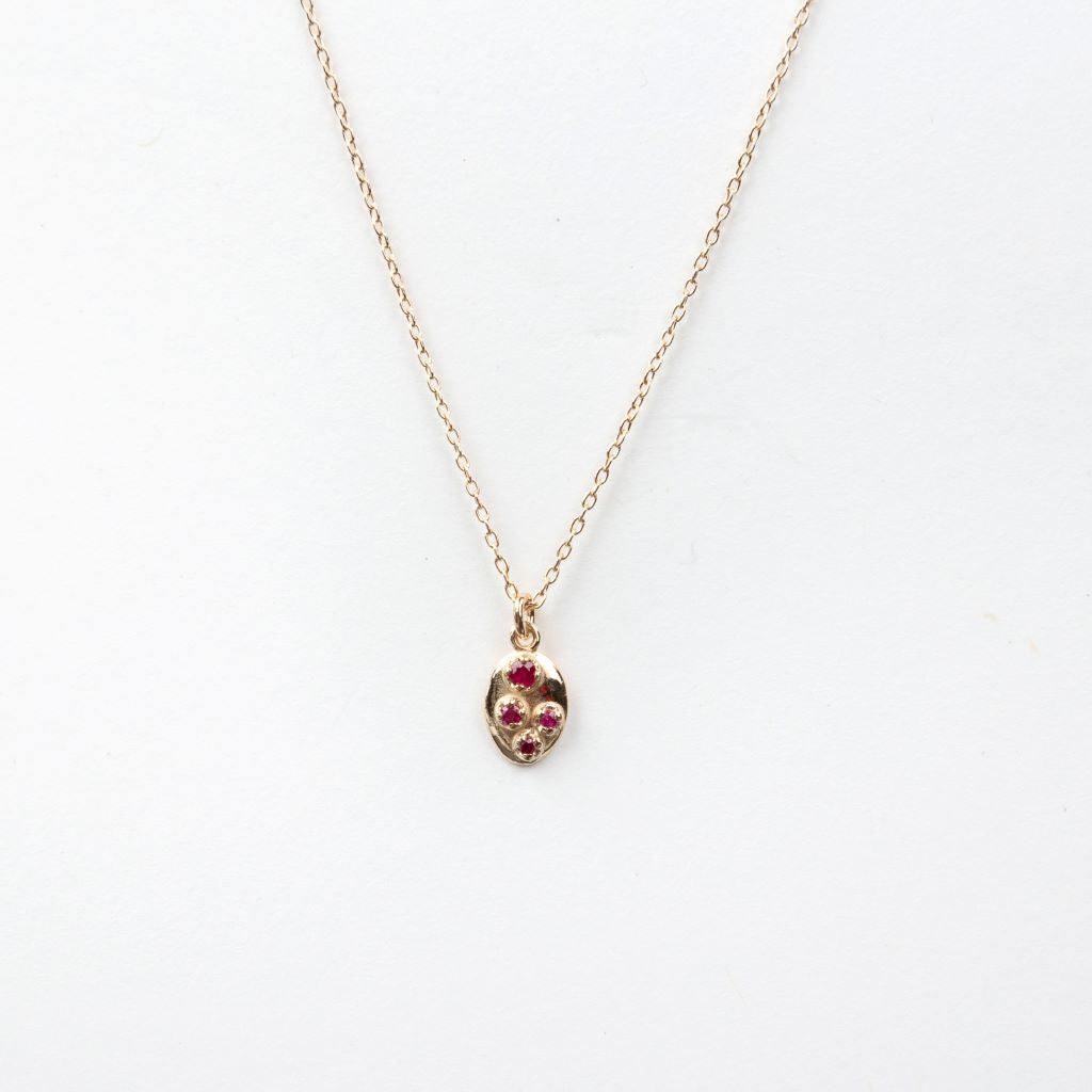 N + A - Shield Necklace - Ruby