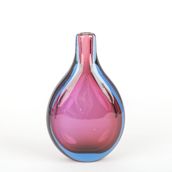 Sommerso Vases - Steel & Ruby - Teardrop