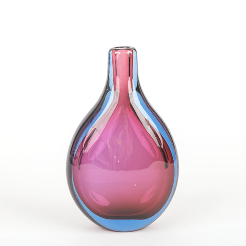 Sommerso Vases - Steel & Ruby - Teardrop