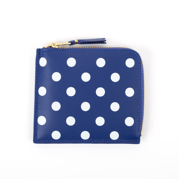 Comme des Garçons Wallets: Small Navy Polka Dot