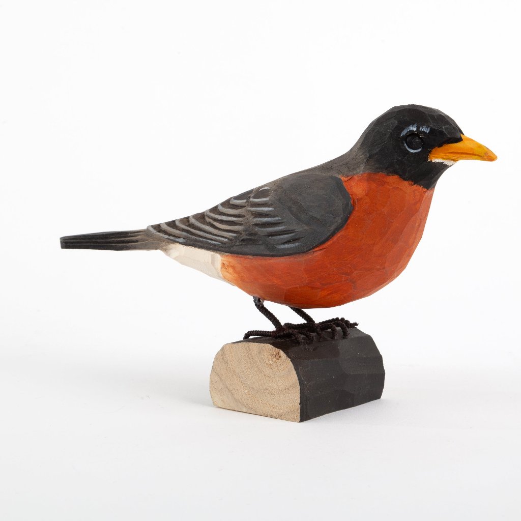 Hand-Carved Birds - American Robin