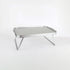 A silver anodized aluminum Kaymet Lap Tray with a ribbed extruded edge and handle sections, displayed on a white background.