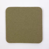 Square green fabric swatch on a white background