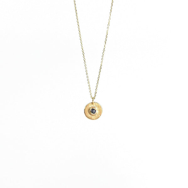 Elle Naz - Disc Necklace with Sapphire