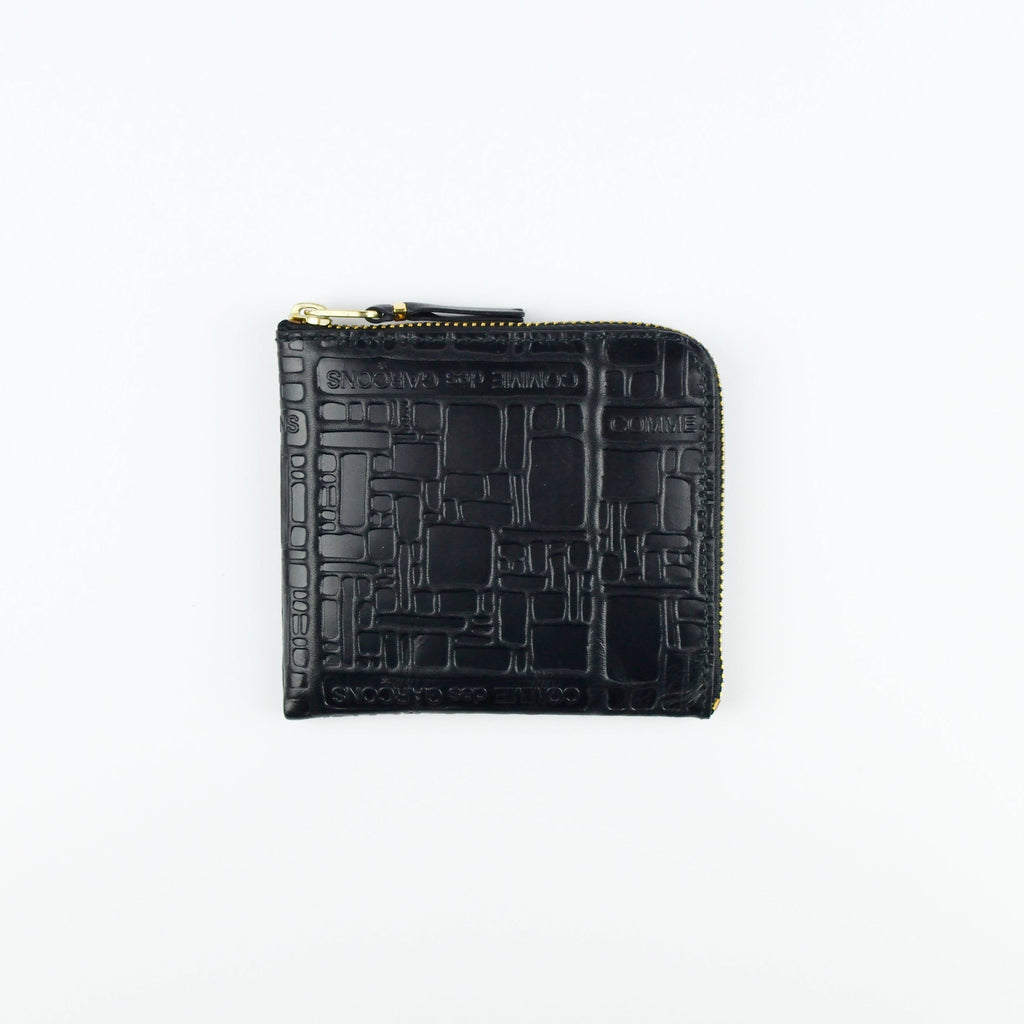 Black textured wallet on a white background