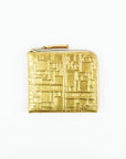 Gold textured wallet on a white background