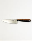 Knife with a wooden handle on a white background