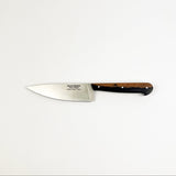 Knife with a wooden handle on a white background