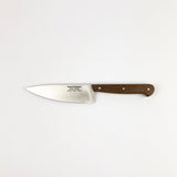 Chef's knife with a wooden handle on a white background