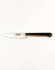 Knife with a black handle on a white background