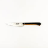 Knife with a black handle on a white background