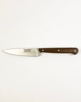 Knife with a wooden handle on a white background