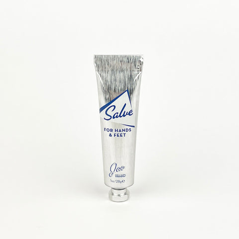 Salve tube for hands and feet on a white background