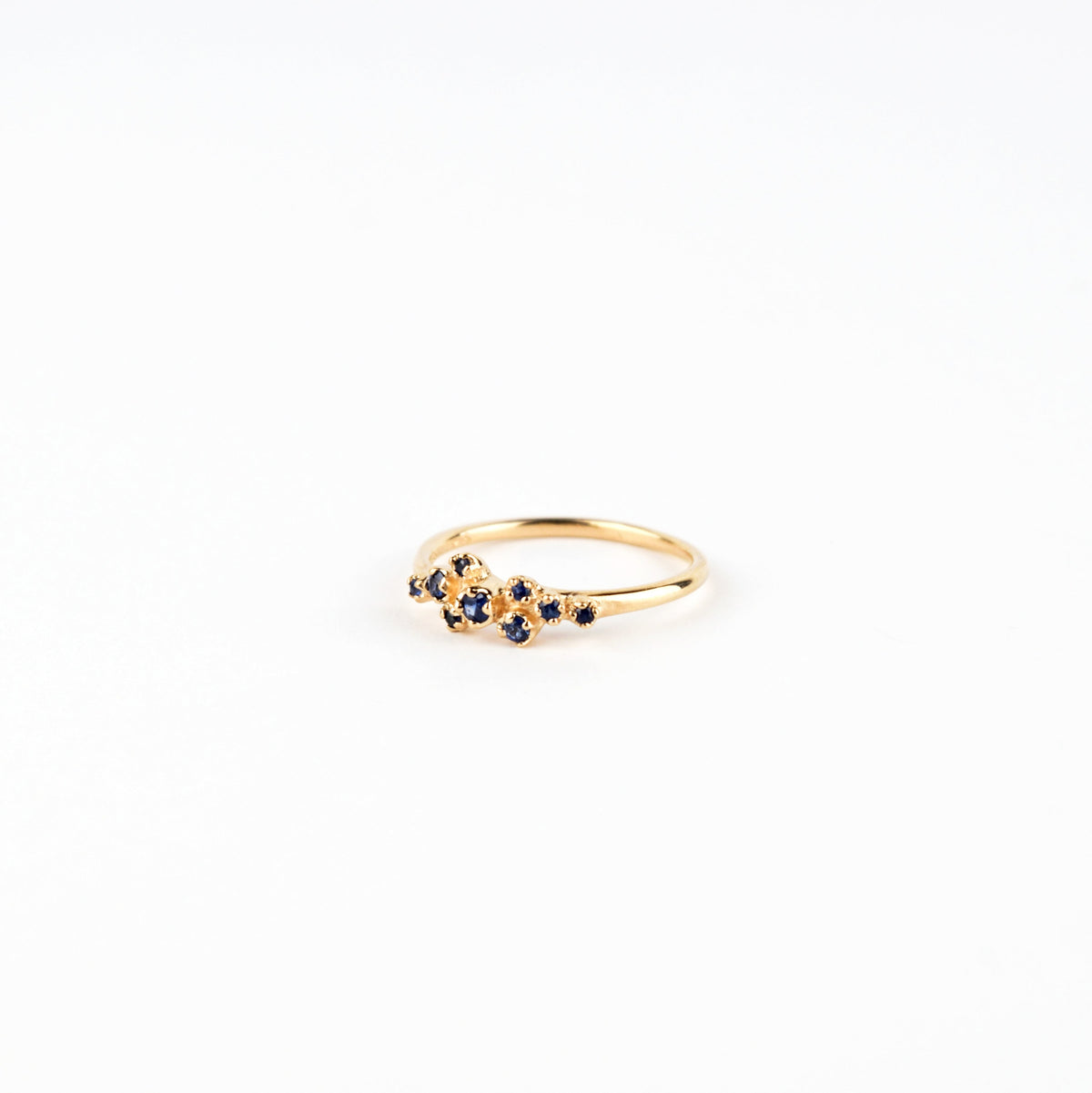 N + A - Rose Bush Ring with Blue Sapphire - Size 6.5
