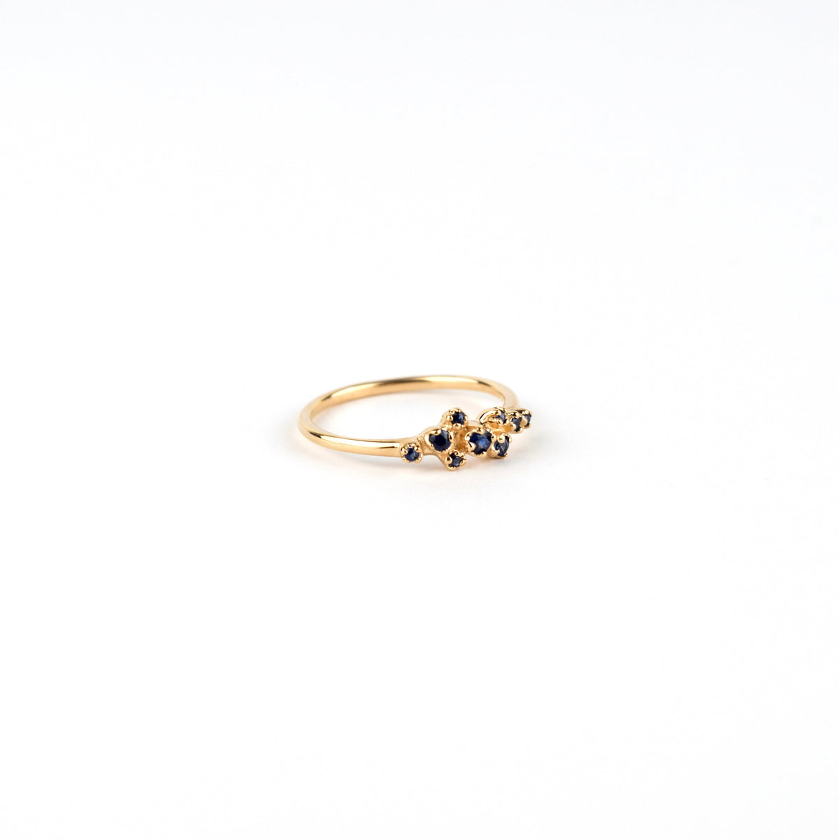 N + A - Rose Bush Ring with Blue Sapphire - Size 6.5