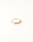 N + A - Eucalyptus Ring with Blue & Pink Sapphire - Size 5.5