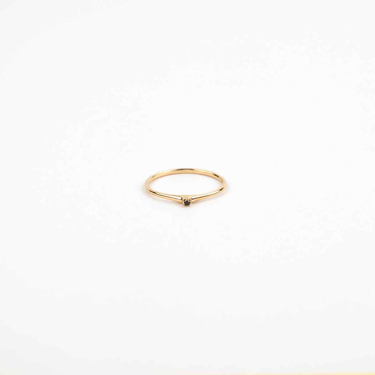 N + A - Petite Black Diamond Ring - Size 5.5