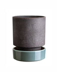 Hoff Planter & Saucer - 6.3" Ø - Grey Pot/Misty Blue Saucer