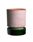 Hoff Planter & Saucer - 6.3" Ø - Rosa Pot/Emerald Green Saucer