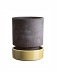 Hoff Planter & Saucer - 5.5" Ø - Grey Pot/Pale Yellow Saucer