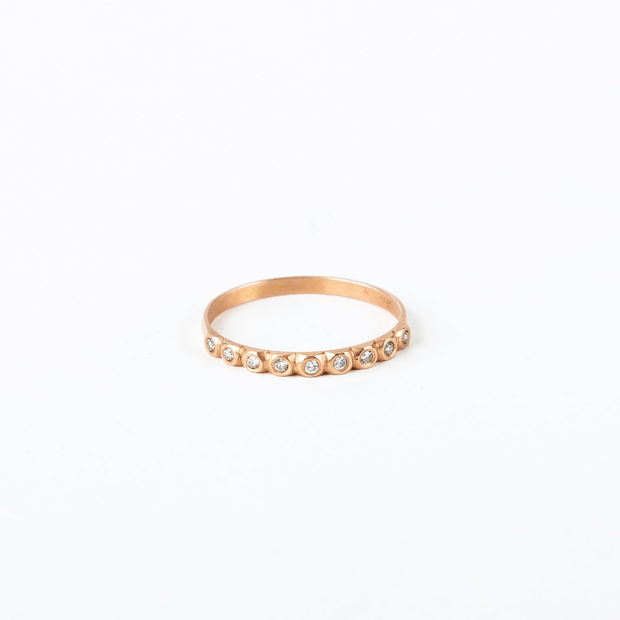 Carla Caruso - 9 Stone Bridge Ring - 14k Rose Gold - Size 5