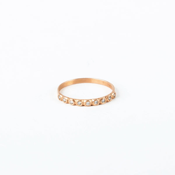 Carla Caruso - 9 Stone Bridge Ring - 14k Rose Gold