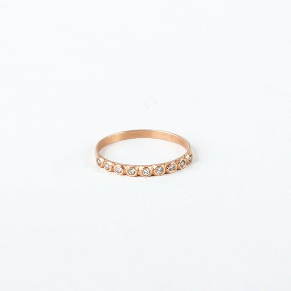Carla Caruso - 9 Stone Bridge Ring - 14k Rose Gold, Size 5