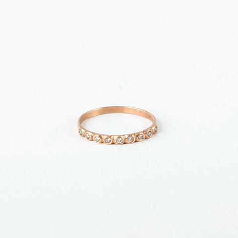Carla Caruso - 9 Stone Bridge Ring - 14k Rose Gold, Size 5