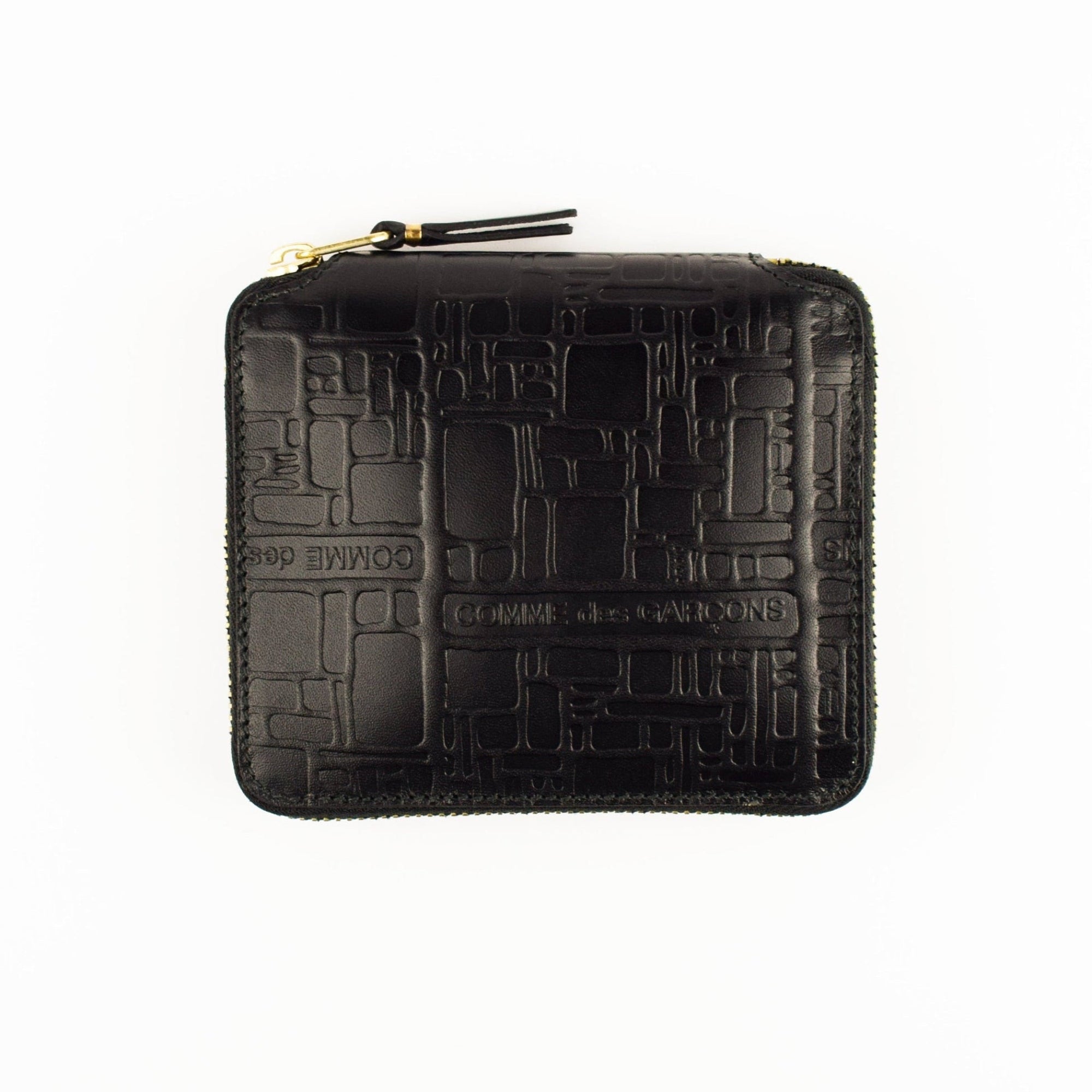 Black textured wallet on a white background