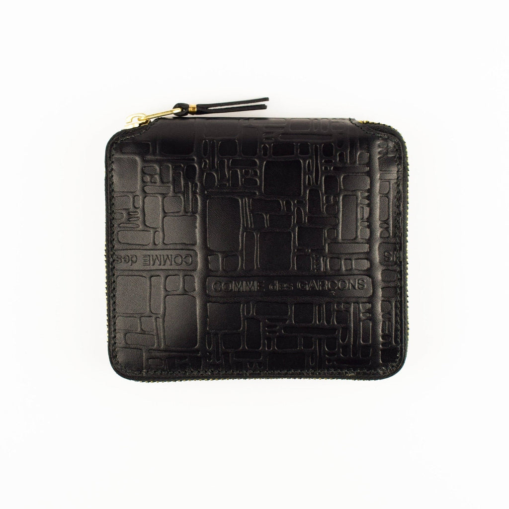 Black textured wallet on a white background