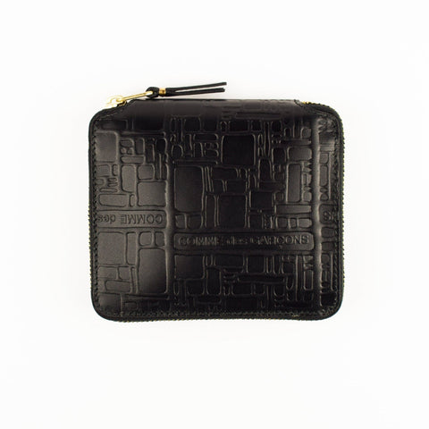 Black textured wallet on a white background