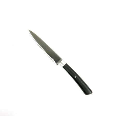 David Mellor Kitchen Knives - Black Handle Collection - Serrated Paring Knife
