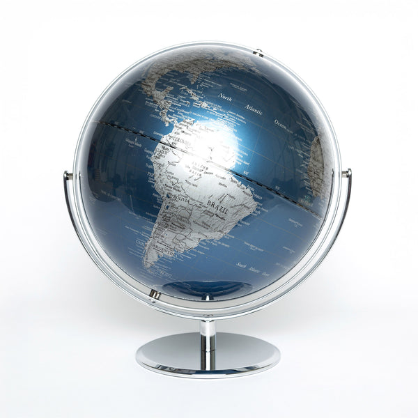 Modern Globes - Blue & Chrome