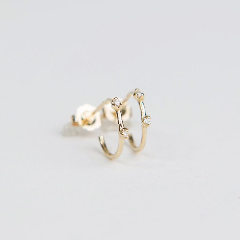 N + A  - Petit Hoops with Diamonds