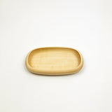 Wooden tray on a white background